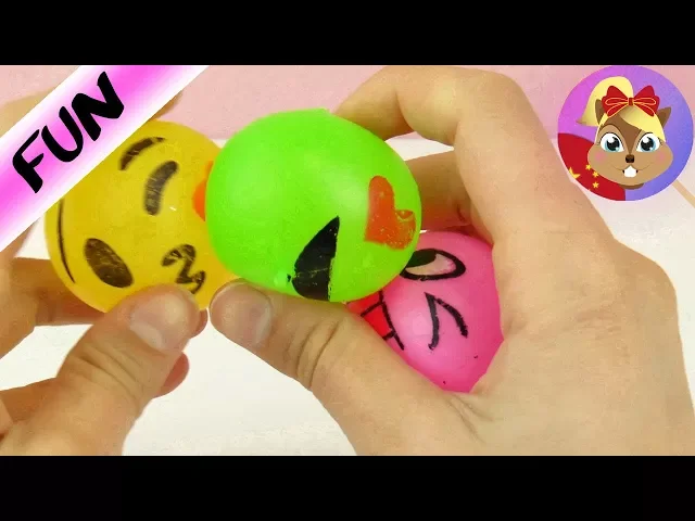 剪开 emoji表情包减压球弹弹球 看看里面是什么?生活小实验
